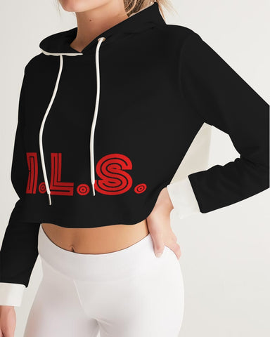 HLS Blk/W Women's Cropped Hoodie