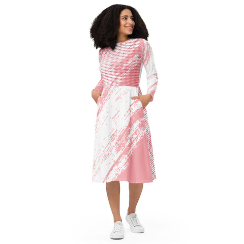 Abstract Art (Ls) midi dress